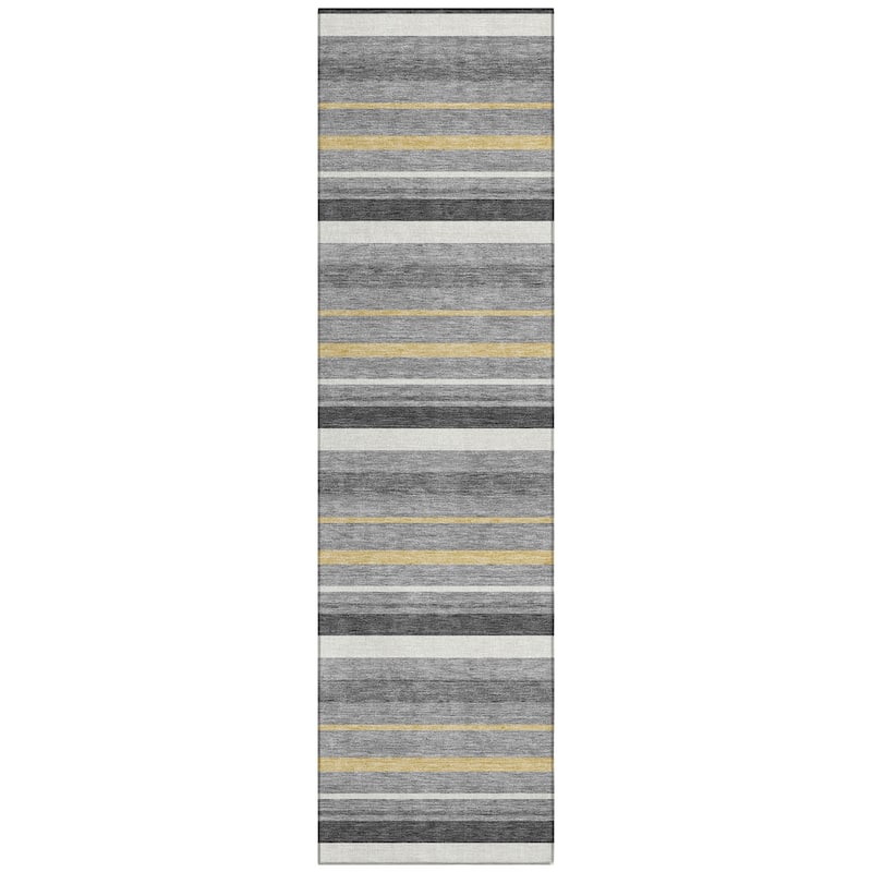 Machine Washable Indoor/ Outdoor Chantille Contemporary Stripes Rug