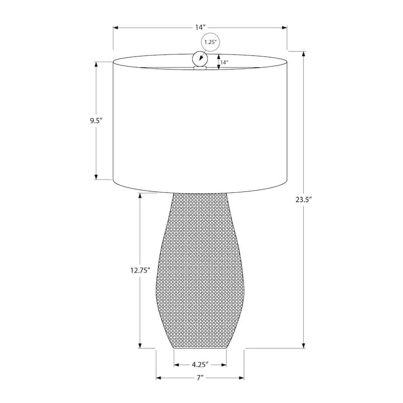 Contemporary Table Lamp 24 Inch Height Textured Resin Base Fabric Shade