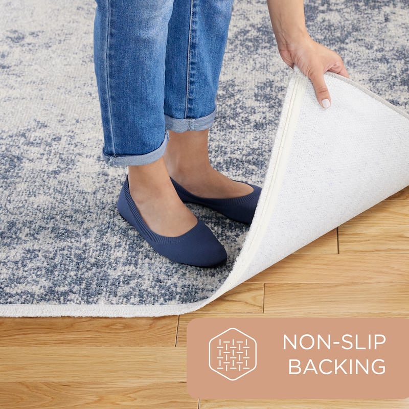 TOWN & COUNTRY EVERYDAY Rein Abstract Cloud Everwash Washable Non-Slip Backing Area Rug