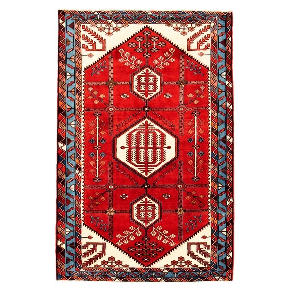 Izmir Carved Red Rug 3'6 x 5'2 Bedroom Hand-Knotted Wool Rug eCarpet Gallery Area Rug for Living Room 332565