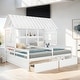 preview thumbnail 1 of 19, Twin Size House Platform Beds with Two Drawers