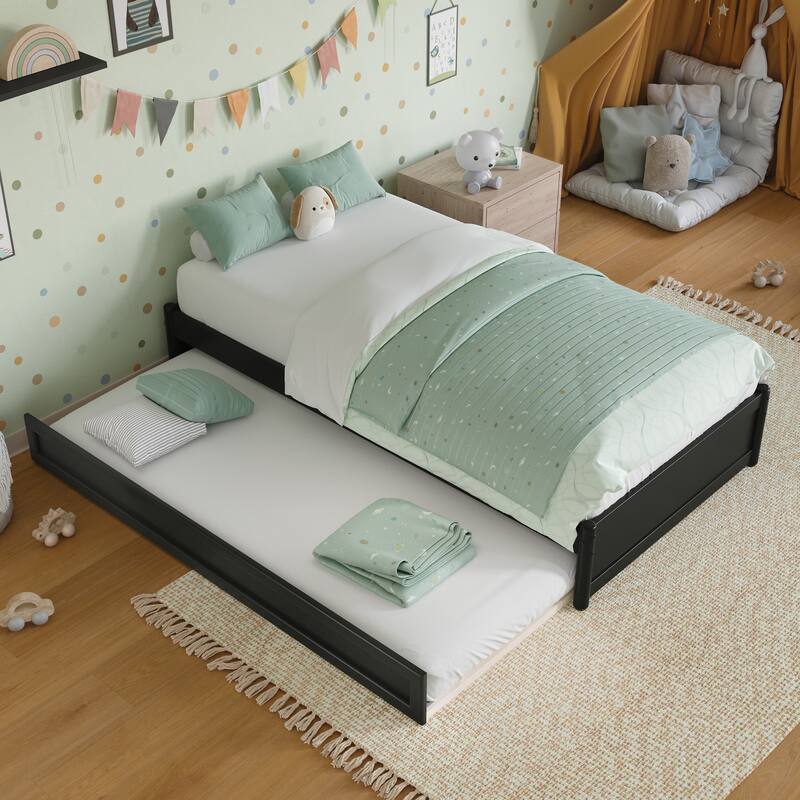 Barcelona Panel Platform Bed with Twin Trundle
