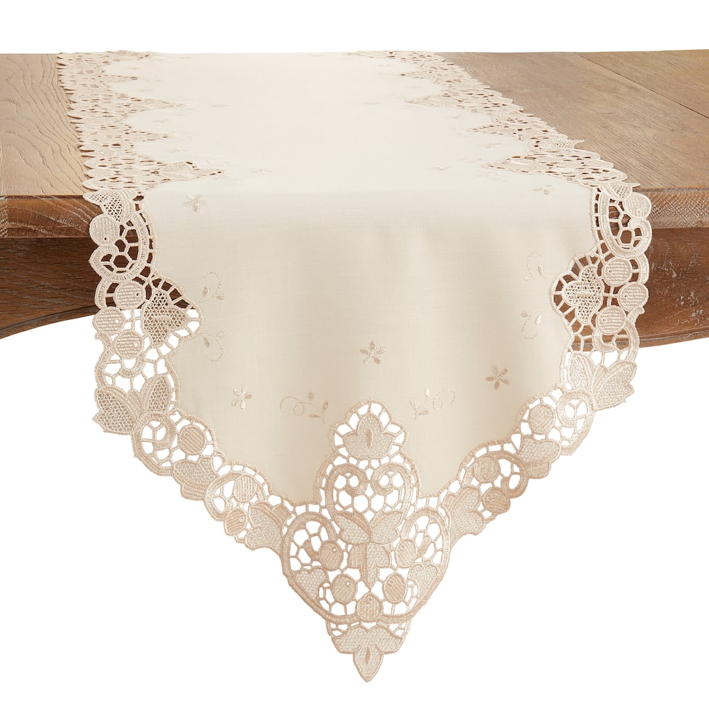 Table Runner With Lace Design - 15"x66"