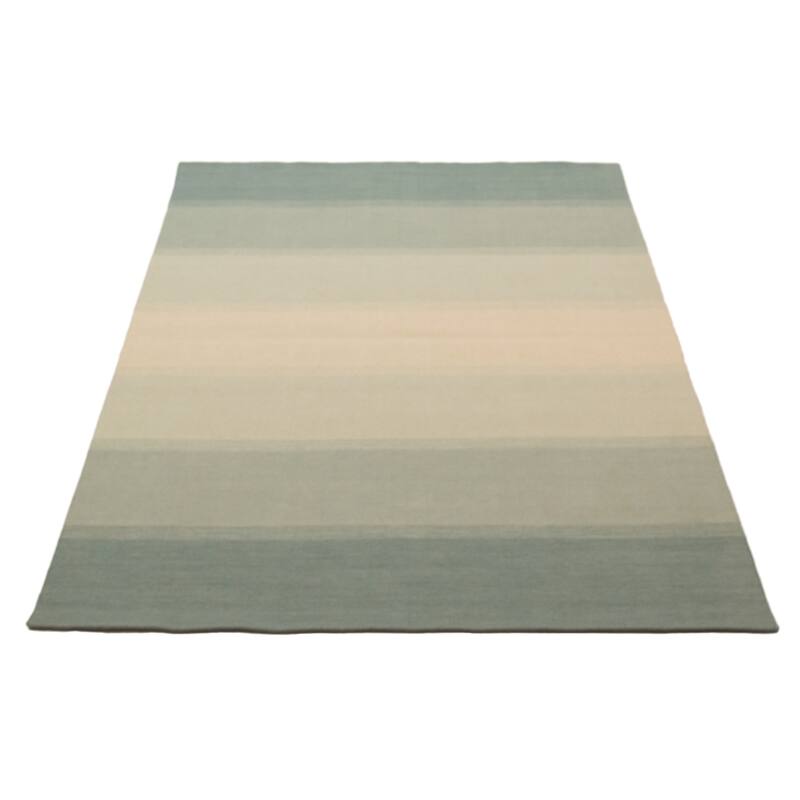 ECARPETGALLERY Flat-Weave Manhattan Light Blue Wool Tapestry Kilim - 5'5 x 7'9