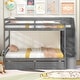 preview thumbnail 25 of 28, Costway Twin Over Twin Bunk Bed with Storage Stairs & Drawers - See Details