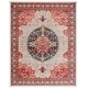 preview thumbnail 7 of 15, SAFAVIEH Kashan Ricia Oriental Rug with Fringe 8' x 10' - Ivory/Red - Rectangle