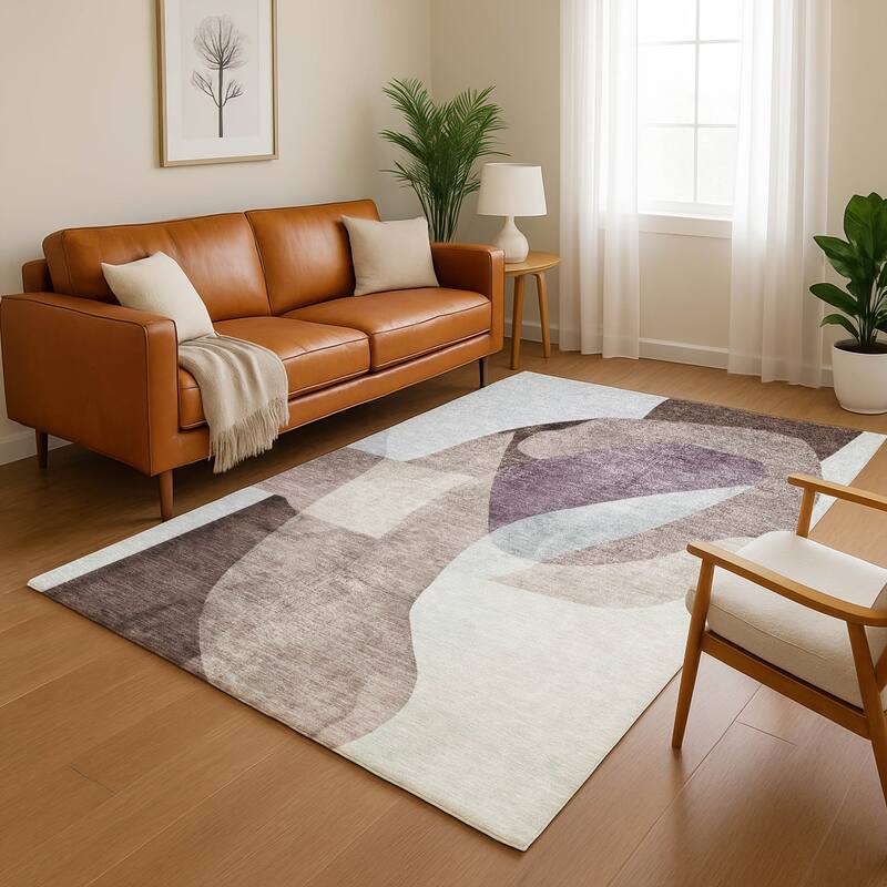 Premium Washable Super Soft Casual Contemporary Mayfield Rug - Brown - 9' x 12'