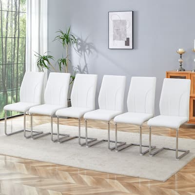 Set of 6 Dining Chairs with High Backrest Seats