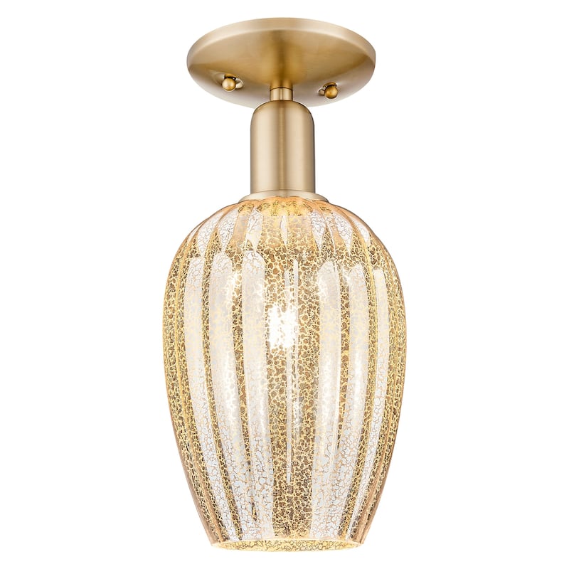 Innovations Lighting 716-1C-G457-6ME Preston 13" Tall Semi-Flush - Champagne Bronze