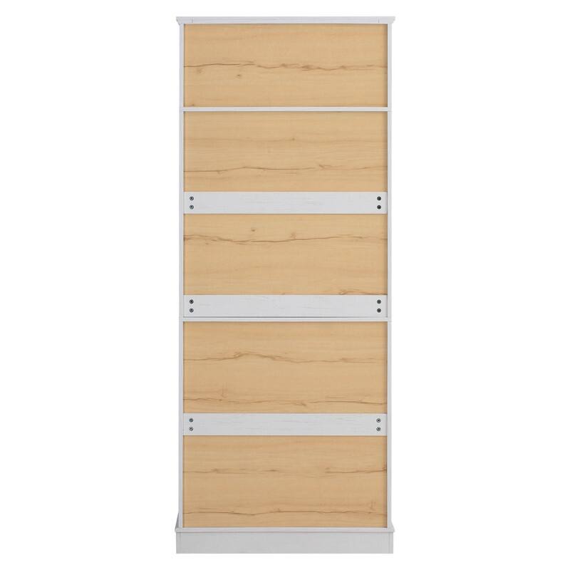 Farmhouse 78.2" Tall Kitchen Pantry Cabinet with Door Shelves, Adjustable Shelves and Hidden Drawer