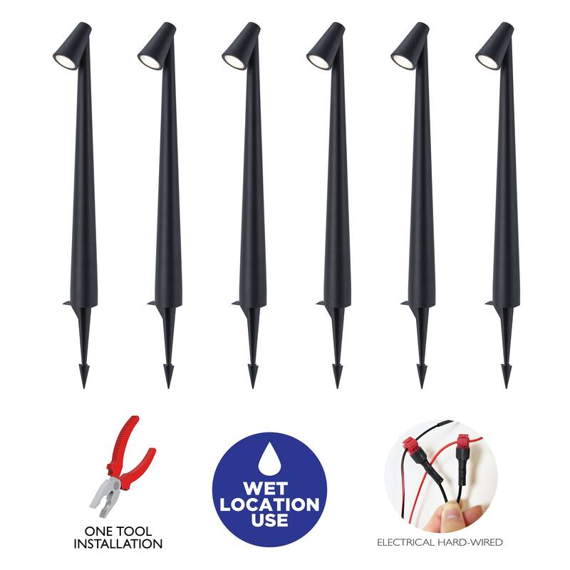 C Cattleya Low-Voltage Matte Black Aluminum 3000K LED Outdoor Path Light