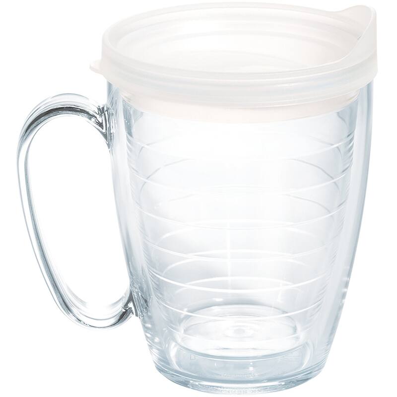 Tervis Clear & Colorful Lidded Made in USA Double Walled Insulated Travel Tumbler, Clear Lid - 16oz Mug