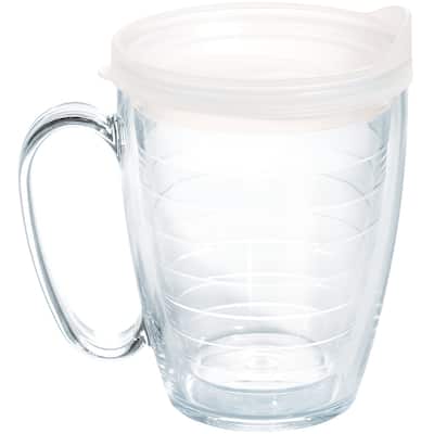 Tervis Clear & Colorful Lidded Made in USA Double Walled Insulated Travel Tumbler, Clear Lid