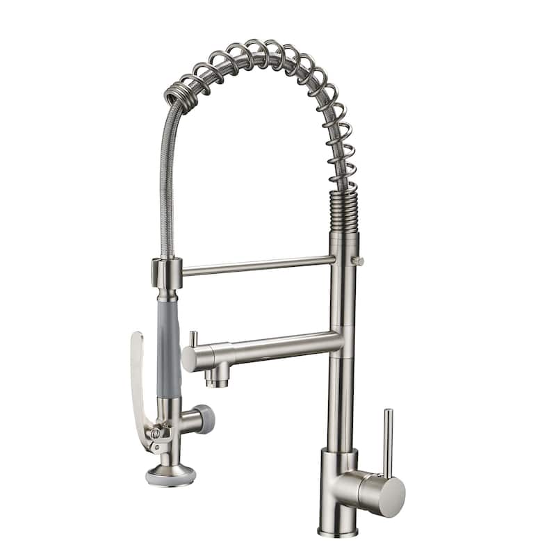 Commercial Kitchen Faucet With Pull Down Sprayer Single Hole Kitchen Sink Faucets Single Handle High Arc Spring Mixer Faucets