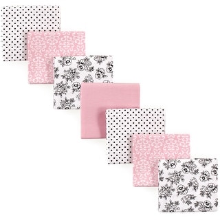 Hudson Baby Infant Girl Cotton Flannel Receiving Blankets Bundle, Toile, One Size - Toile - One Size