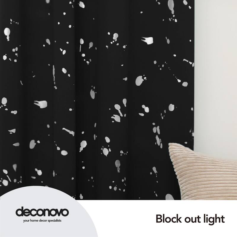 Deconovo Silver Spot 52 Width Curtain Panel Pair (2 Panel)