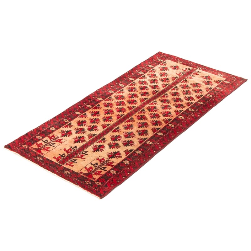 ECARPETGALLERY Hand-knotted Baluch Copper Wool Rug - 2'9 x 5'10