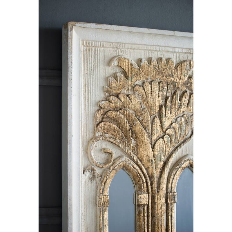 Mid-Century Modern Wall Mirror with Gold Leaf Details Set of 2