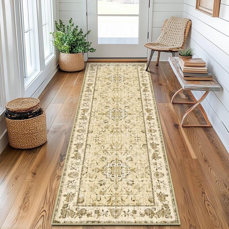 Vintage Boho Area Rugs Machine Washable Non Slip Living Room Rug - 2*6