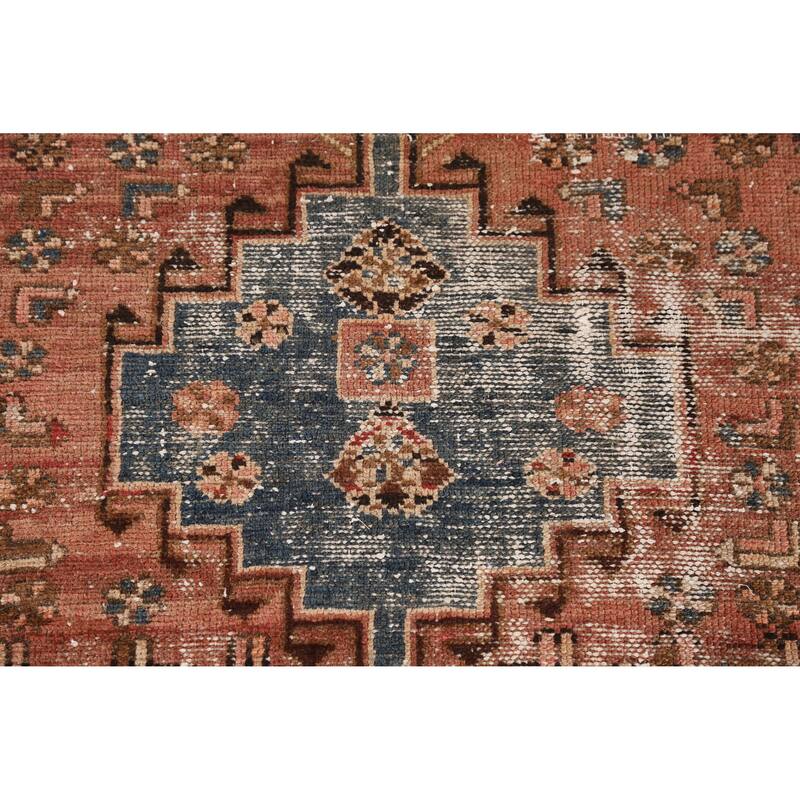 Hand Knotted Oriental 100% Wool Carpet Traditional Geometric Oranges & Rust Hamedan Area Rug - 6' 0'' X 3' 7''