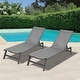 preview thumbnail 1 of 5, Outdoor 2-Pcs Set Lounge Chairs, Position Adjustable Aluminum Recliner