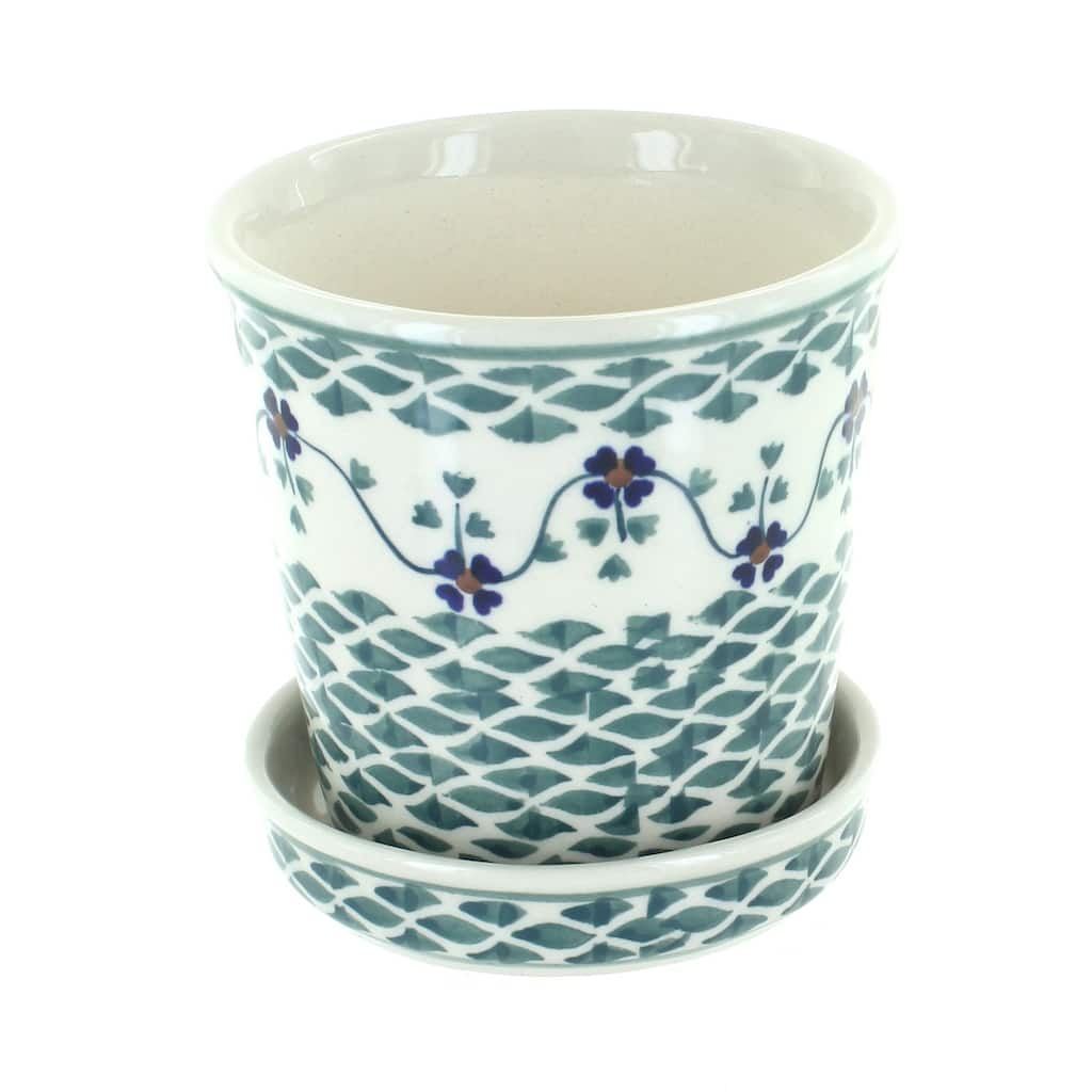 Blue Rose Polish Pottery P045 Manufaktura Flower Pot