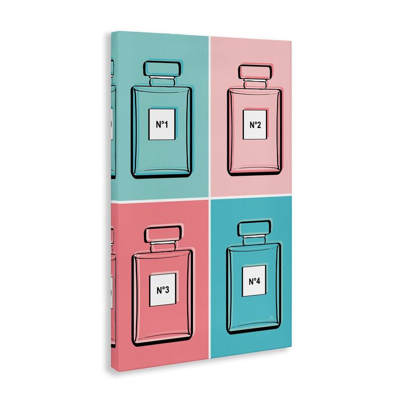 Stupell Pink & Blue Perfumes Canvas Wall Art Design By Martina Pavlova