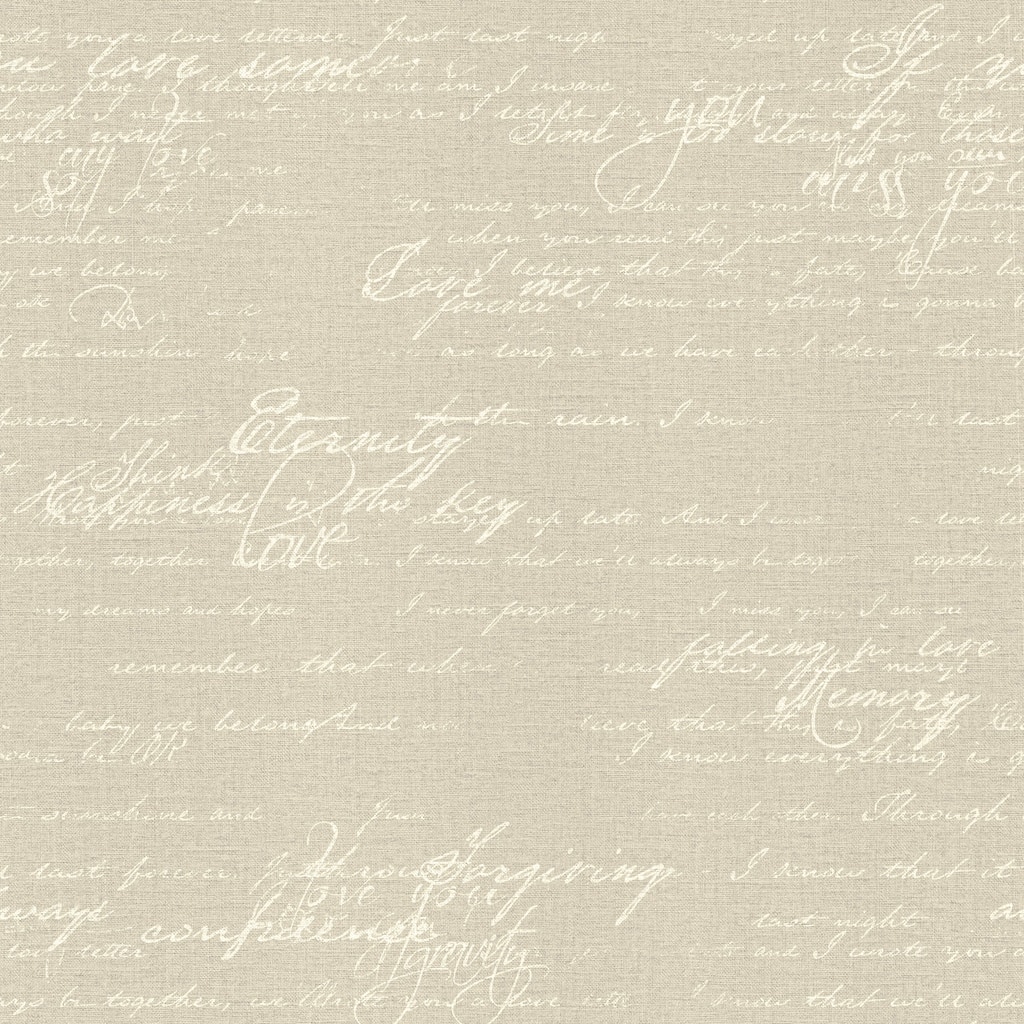 Fabric Textures Middleton Grey Script Wallpaper 20.5 in x 33 ft = About 56.4 square feet