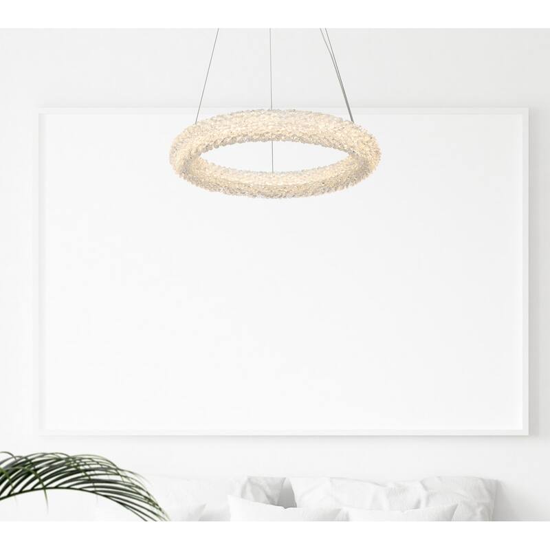 Elegant Lighting 3800D18 Bowen 18" Wide LED Crystal Ring Chandelier