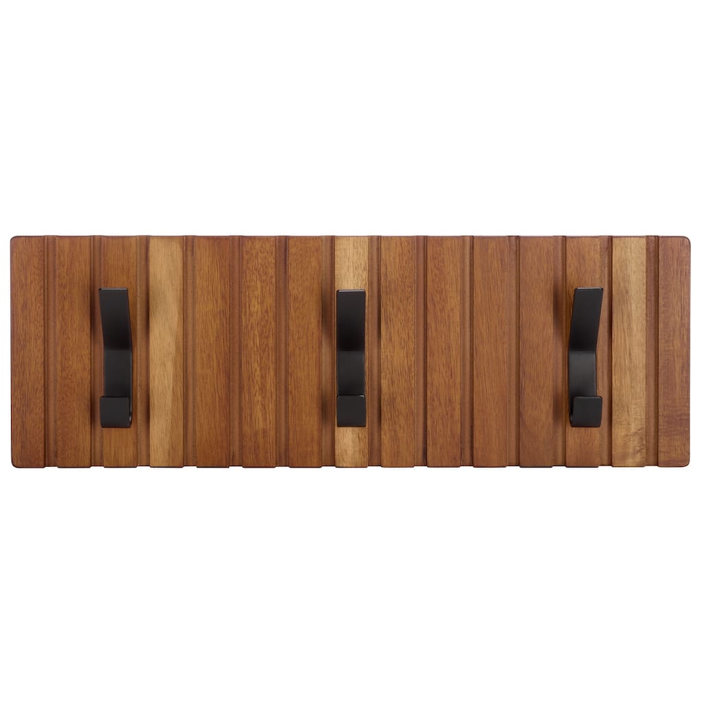 SAFAVIEH Home Fraizer 3-Hook Wall Mounted Coat Rack - 19"W x 1"D x 7"H