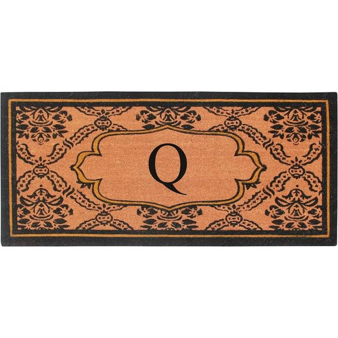 A1HC Uriel Treated Coir Monogrammed Entry Double Door Mat 30"x 60" - Q