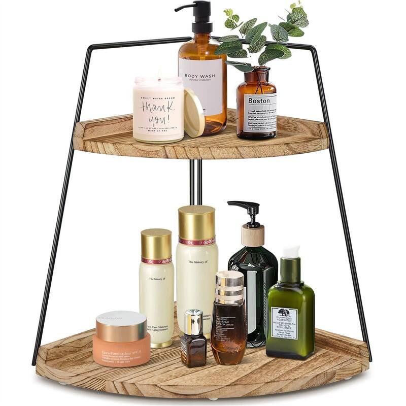 2 Tier Bathroom Counter Organizer - 10"D x 14.7"W x 13.8"H - 2tier-nature
