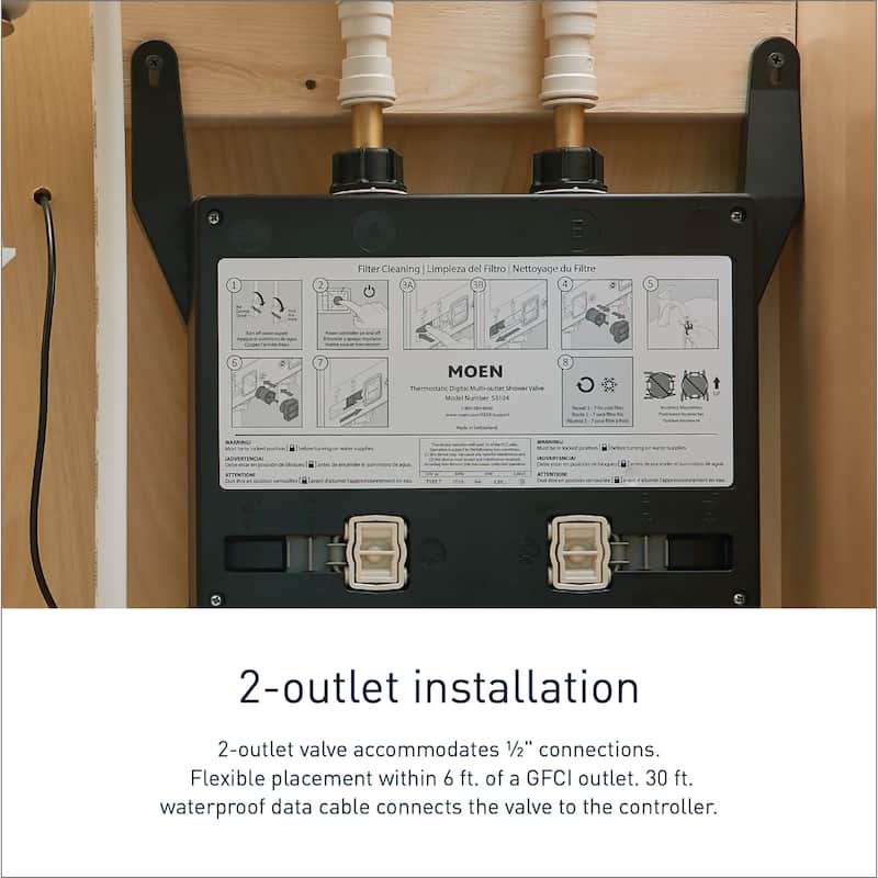 Moen Moen Smart Shower 2-Outlet Digital Thermostatic Shower Valve with