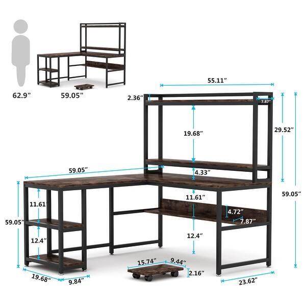 LShaped Reversible Computer Desk with hutch Bed Bath & Beyond 35807246