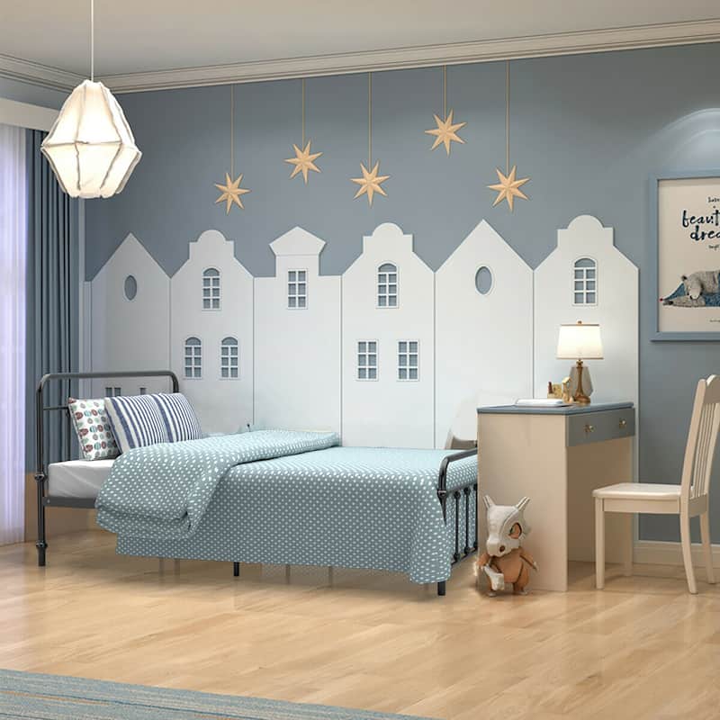 Costway Full Size Metal Steel Bed Frame W/ Stable Metal Slats