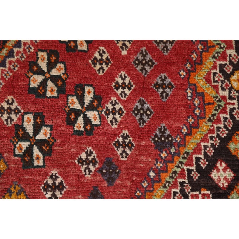 Vegetable Dye Shiraz Persian Vintage Rug Hand-knotted Wool Carpet - 4'7"x 7'5"