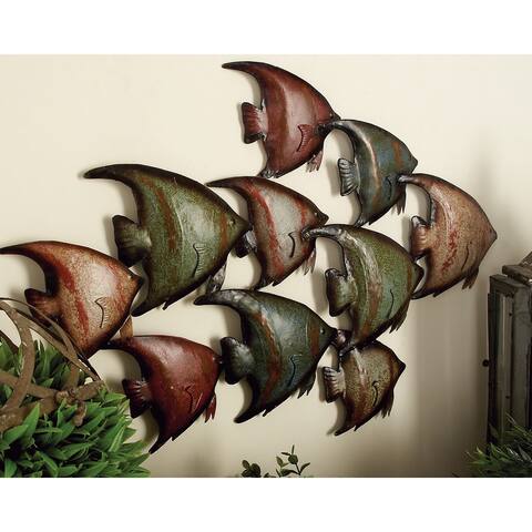 Multi Iron Coastal Wall Decor Fish
