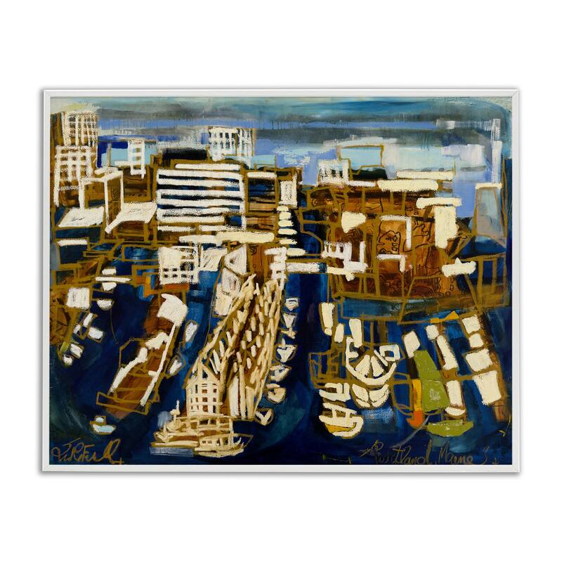 Stupell Bold Abstract Cityscape Framed Giclee Art Design By Erin McGee Ferrell - 30 x 24 - White