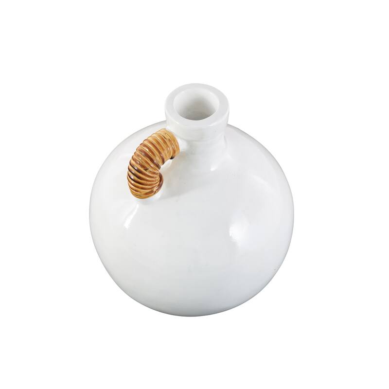 Blue Metal Ombre Decorative Vase with Brown Accents