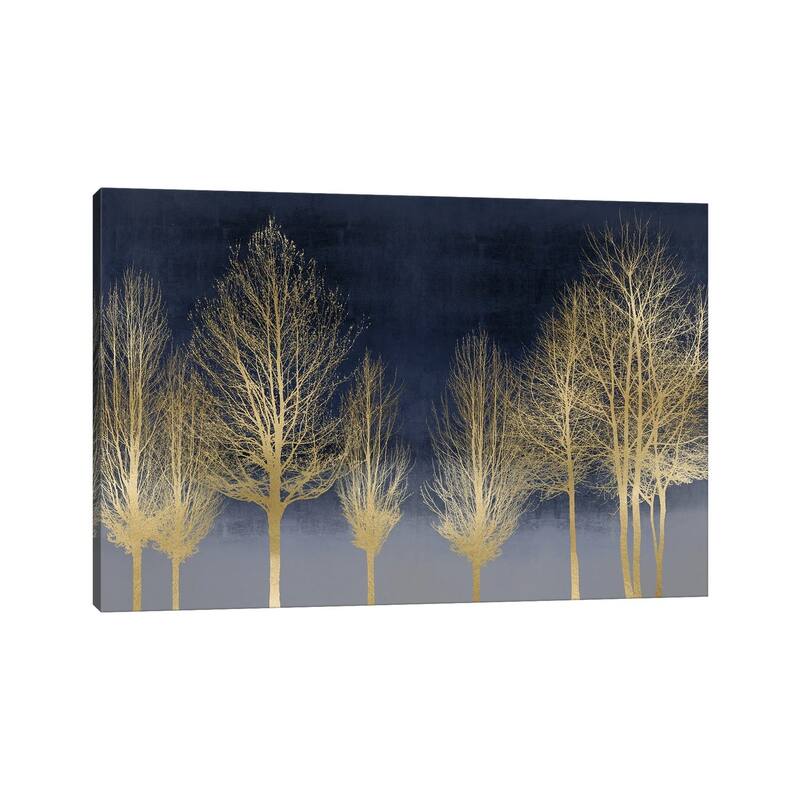 iCanvas "Gold Forest On Blue" by Kate Bennett Canvas Print