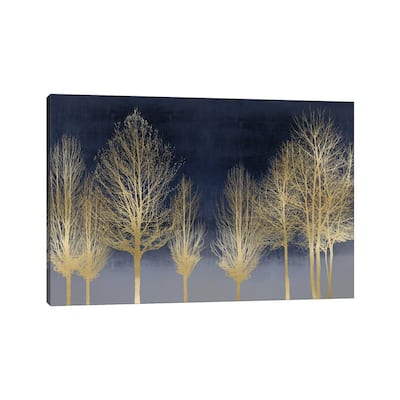 iCanvas "Gold Forest On Blue" by Kate Bennett Canvas Print