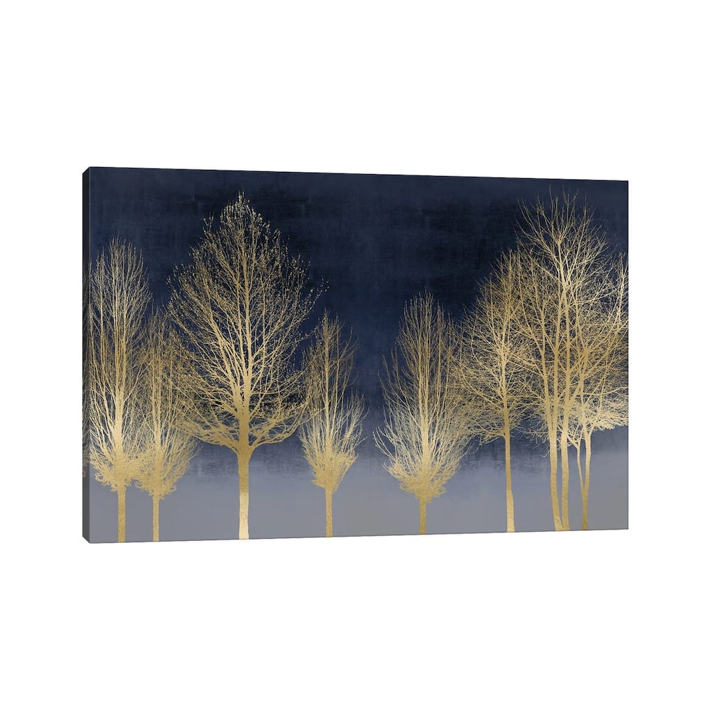 iCanvas "Gold Forest On Blue" by Kate Bennett Canvas Print