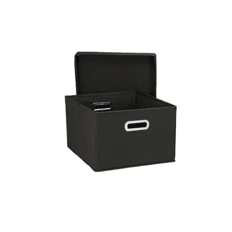 Household Essentials Storage Boxes with Lids and Durable Grommet Handles - 15.0"L x 13.0"W x 8.0"H