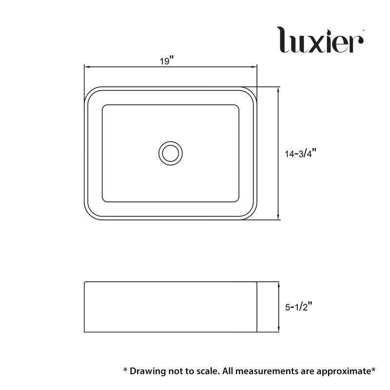 Luxier CS-013 Rectangular Bathroom Ceramic Vessel Sink Art Basin