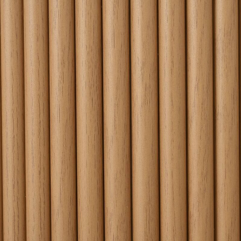 Mid-Century Modern Coffee & End Table Set with Tambour Doors - 2-Piece Wood Finish Living Room Storage