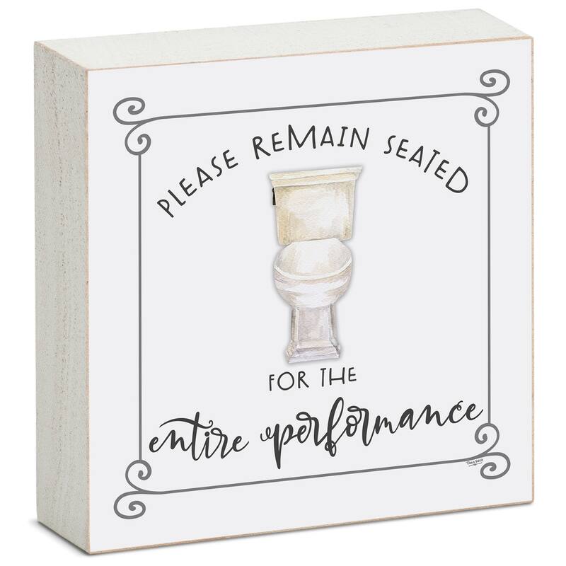 Wood Block Décor Message Performance Sign, 3.75 inches Square, Made in The USA - Multi-56
