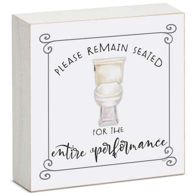Wood Block Décor Message Performance Sign, 3.75 inches Square, Made in The USA - Multi-56