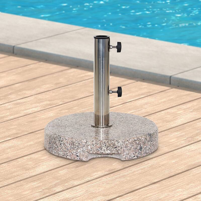 Maypex 42 lbs Round Granite Umbrella Base Grey