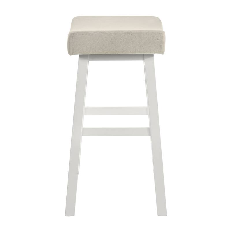 Lenon Modern Farmhouse Backless Bar Stool, Saddle Counter Stool with Upholstered Seat