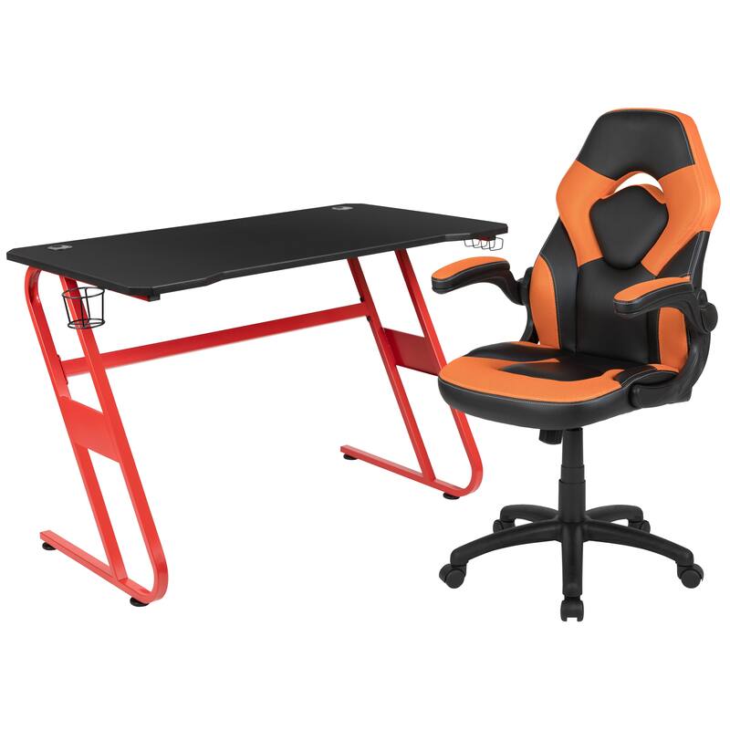 Gaming Desk and Chair Set with Cup Holder and Headphone Hook - Desk Bundle